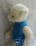 Игрушка белый медведь, Мишка, на резинках, клеймо, пластмасса., фото №5