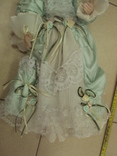 Фарфоровая кукла девочка с зонтиком в голубом платье 40 см, фото №10