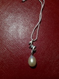 Серебряная подвеска с жемчугом #3, фото №2