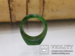 Перстень печатка из насыщенно зеленого Нефрита, фото №3