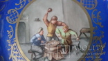 Старинная фарфоровая настенная тарелка Дрезден с ручной росписью, фото №4