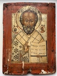 Старинная икона Николай Чудотворец, фото №13