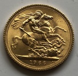 1 соверен 1966 год Англия золото 7,99 грамм 917’, фото №2