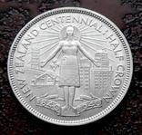 1/2 кроны Новая Зеландия 1940 юбилейная aUNC серебро, фото №5