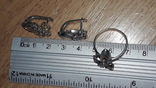 Серьги, кольцо, цветные камни, серебро, фото №3