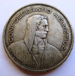 Швейцария 5 серебряных франков 1932 +5+10+20 раппанов 1939, фото №4
