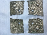 4 накладки с басменного серебр.оклада 1776г, фото №2