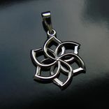 Небольшой  серебряный Кулон  цветок Галадриэль, фото №2