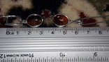 Серьги и подвес с цепочкой из серебро с янтарем, фото №3