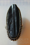 Черный турмалин шерл кольцо, фото №2