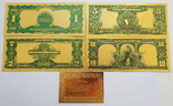 Набор золотых банкнот ДОЛЛАРЫ США (4 шт.+сертификат), фото №3