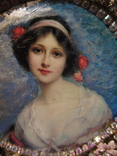 Портретная миниатюра "Молодая красавица", Francois Martin-Kavel (1861–1931), фото №3