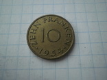 Саарленд 1954 рік 10 франкен., фото №3
