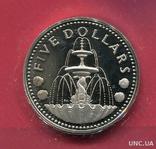 Барбадос 5 долларов 1973 серебро Фонтан Моряков, фото №2