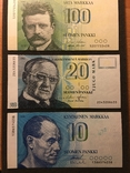Финляндия 100 , 20, 10 марок, фото №2
