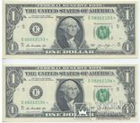 Пара UNC * Замещение 2013 - 1 one dollar USA / Долар заміщення Пресс, фото №3