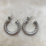Серебряные серьги-кольца, фото №2