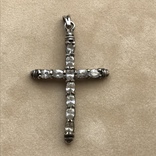 Серебряный крест с камнями, фото №10