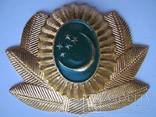 Turkmenistan cap badge Turkmenien capbadge малый венок кокарда без клямера б/у Polizei, фото №2