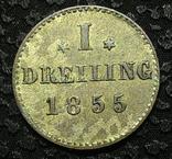 Гамбург, 1 дрейлинг 1855 год серебро., фото №2
