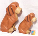 2 собаки - дерево - германия - 30,5 см и 21 см, фото №4