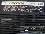 Радиоприёмник "Crown"модель TR 820  Япония-60тых., фото №8