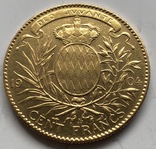 100 франков 1904 год Монако золото 32,22 грамма 900’, фото №4