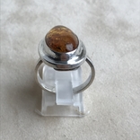 Серебряное кольцо с янтарём, фото №5