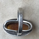 Серебряное кольцо с янтарём, фото №7