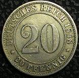 Германия 20 пфеннигов 1888 А год, фото №2