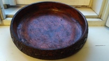 Старинное деревянное блюдо,диаметр 25 см., фото №3
