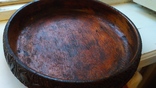 Старинное деревянное блюдо,диаметр 25 см., фото №8