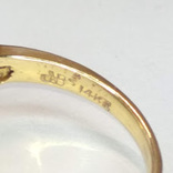 Винтажное золотое кольцо с натуральным опалом и бриллиантами, фото №10