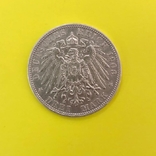 Німецька імперія 3 марки, 1908р. Срібло., фото №3