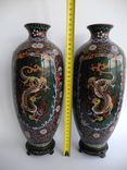 Старинные Японские парные вазы Клуазоне, фото №9