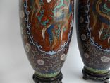 Старинные Японские парные вазы Клуазоне, фото №11