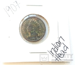 2 одноцентовых монеты 1903 и 1907 Indian Head, фото №2