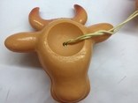 Игрушка Корова целлулоид колкий пластик большая 30 см цена клеймо, фото №5