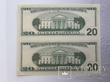 2 20 Неразрезанные *** STARRED *** Доллары США, фото №5