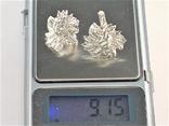 Серьги серебро СССР 925 проба 9,15 грамма, фото №8