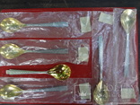 Шесть ложек серебро в позолоте клеймо серп и молот 875, фото №7