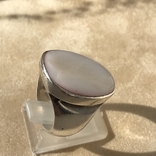 Серебряный перстень, кольцо с перламутром, фото №5