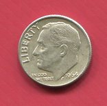 США 10 центов (дайм) 1964 ,,D,,, фото №3