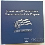 США 1 Доллар Jamestown Серебро Proof с сертификатом, фото №13