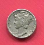 США 10 центов (дайм) 1943 Меркури, фото №2