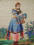 Картина крестиком Девушка с корзиной СССР, фото №4