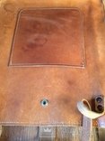 Старая кожаная сумка 31х28 см, фото №7