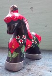 Лошадка прессопилки росписаная цветами, чёрная. Советская, 10#11 см ., фото №2