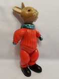 33 см. целлулоид кукла большой заяц зайка спортсмен в шарфе , клеймо ШЗ СССР хороший цвет, фото №2