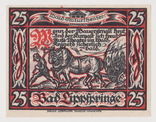 25 пфеннингов,Германия,Lippfpringe,28 мая 1921 года, фото №2